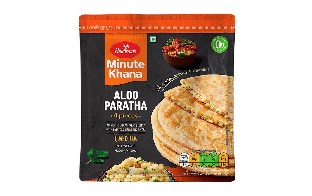 Haldiram's Minute Khana Aloo Paratha   Pack  400 grams